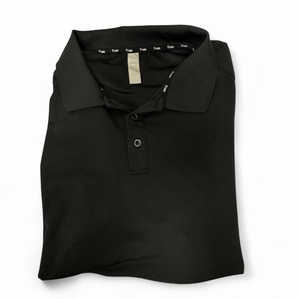 Frueo Mens Black Short Sleeve Polo Shirt, 3X